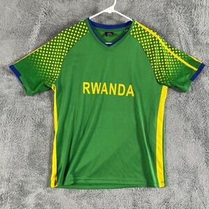 Rwanda National Team Soccer Jersey Mens XL Green Short Sleeve V-Neck Pullover